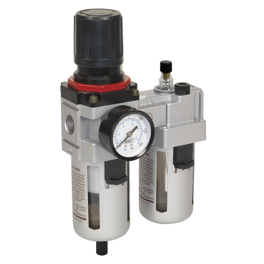Sealey Air Filter/Regulator/Lubricator With Wall Bracket - High Flow SA4001