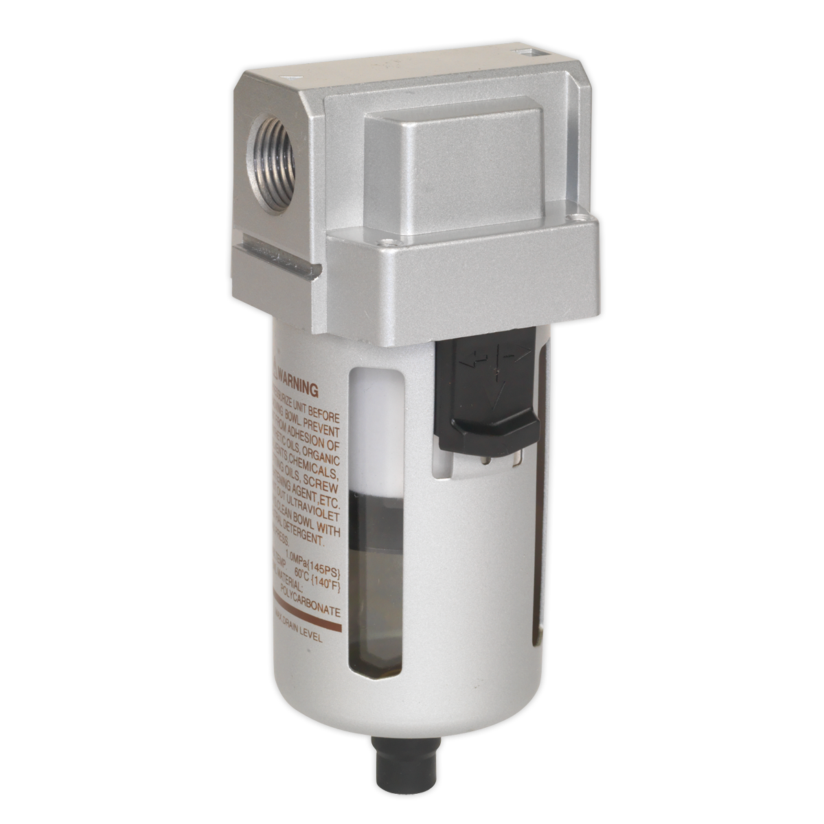 Sealey Air Filter With Automatic drain tap & Metal Bowl - High Flow SA4001F