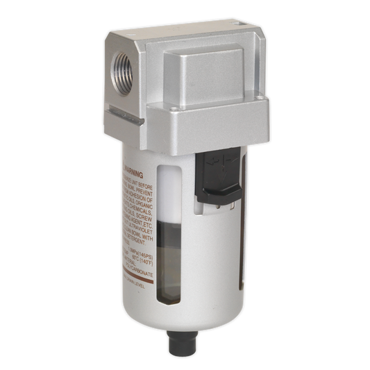 Sealey Air Filter With Automatic drain tap & Metal Bowl - High Flow SA4001F