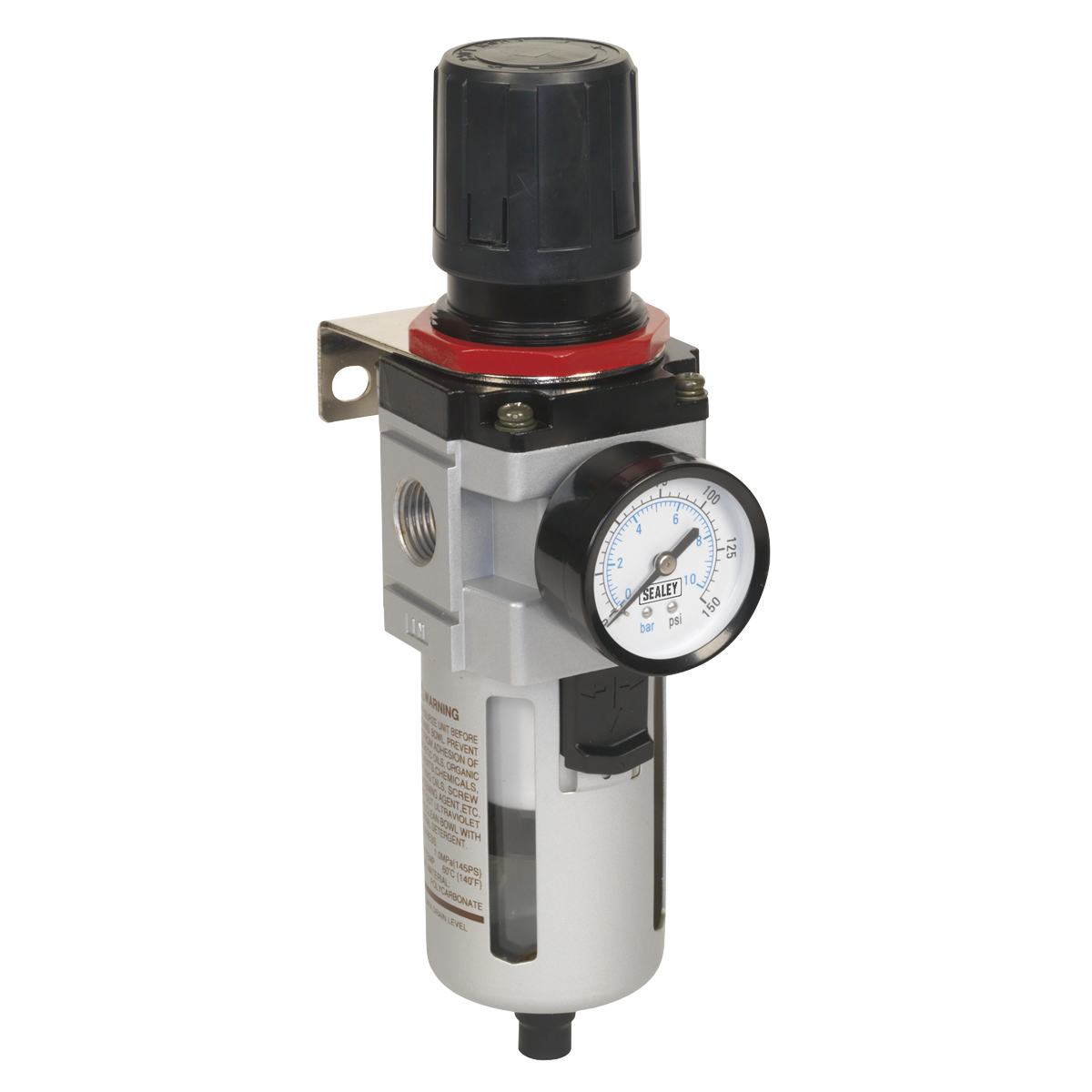 Sealey Air Filter/Regulator With Gauge 145psi 1/2" BSP - High Flow SA4001FR