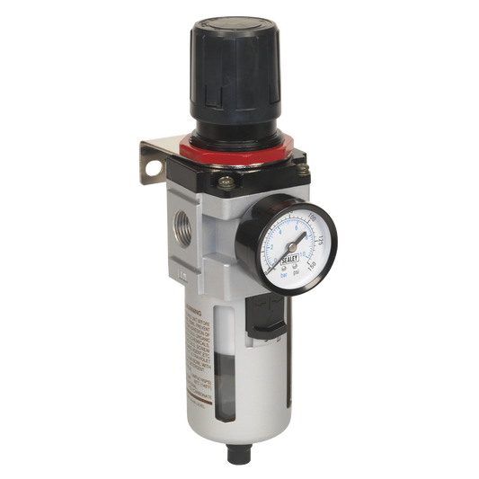 Sealey Air Filter/Regulator With Gauge 145psi 1/2" BSP - High Flow SA4001FR