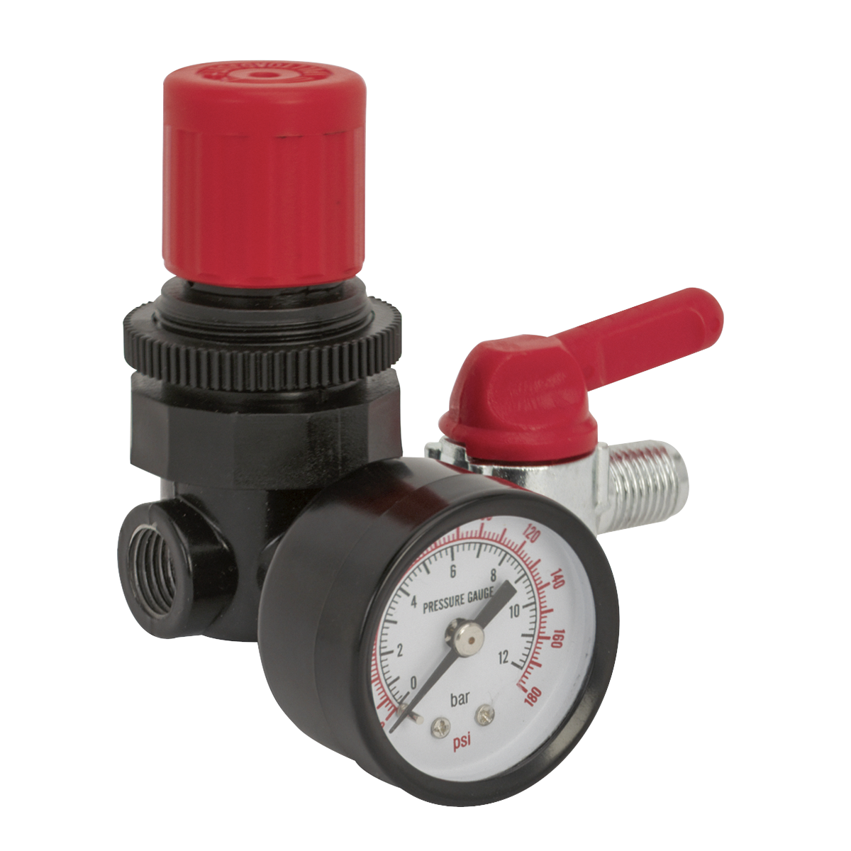Sealey Air Regulator With Gauge 1/4" BSP Female - 1/4" BSP Male SA5/RG/14