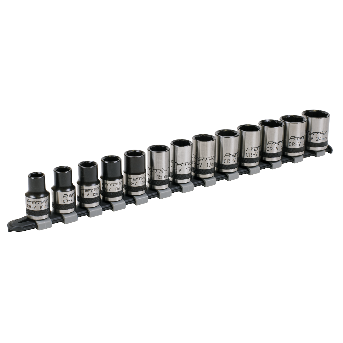 Sealey Socket Set 13 Pcs 1/2" Square Drive Lock-On 6 Point Black Series AK2742B