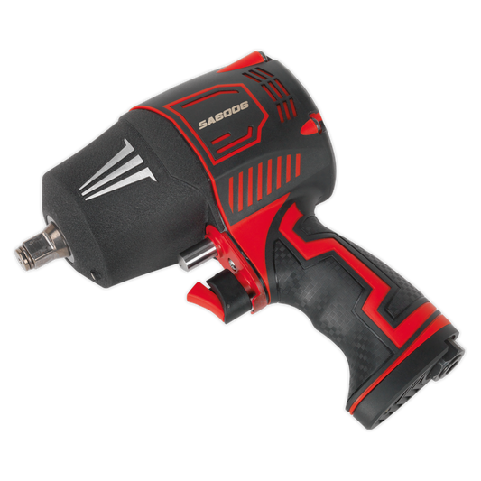 Sealey 1/2" Square Drive Composite Air Impact Wrench Twin Hammer 9000 RPM SA6006