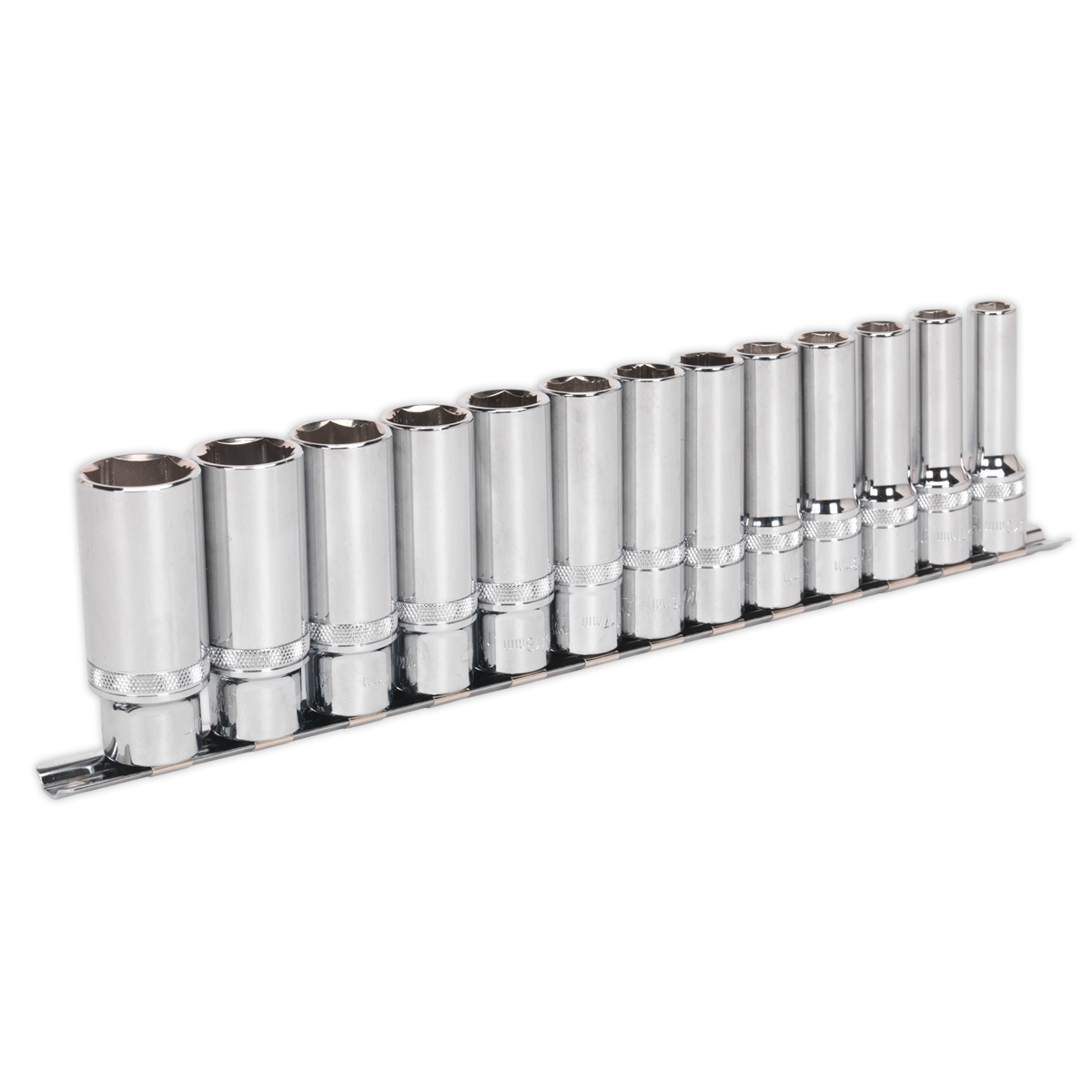 Sealey 13 Pieces 1/2" Square Drive Deep Lock-On 6 Point Metric Socket Set AK2745