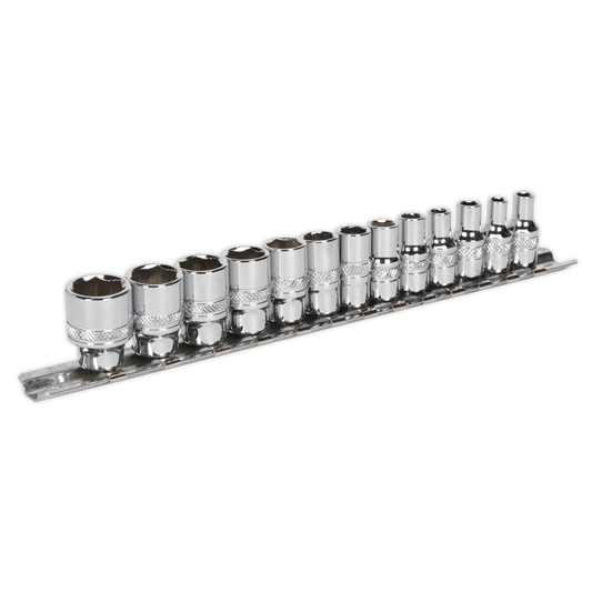 Sealey Socket Set 13 Pieces 1/4" Square Drive Lock-On 6 Point Metric AK2746