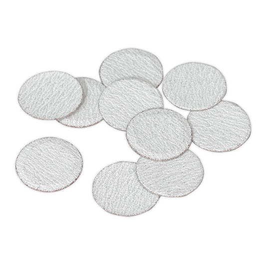 Sealey Ø75mm Hook-and-Loop Sanding Disc 60 Grit White - Pack of 10 Pcs SA722D60G