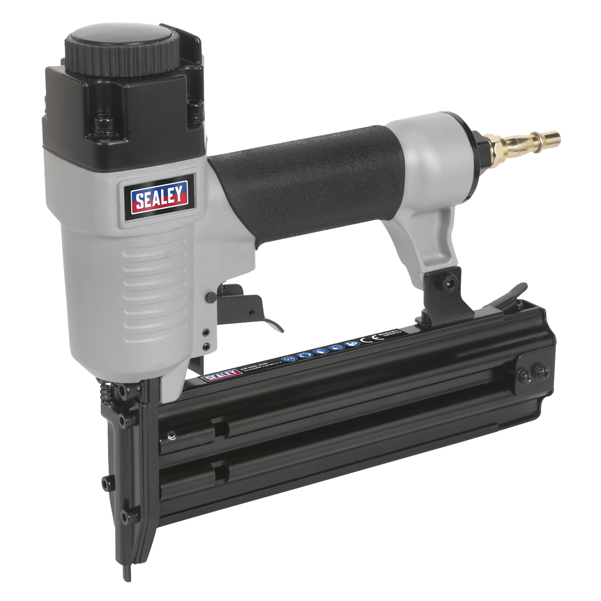 Sealey Air Nail Gun Aluminium Body & Rubber Grip Handle 15-50mm 1/4" BSP SA791
