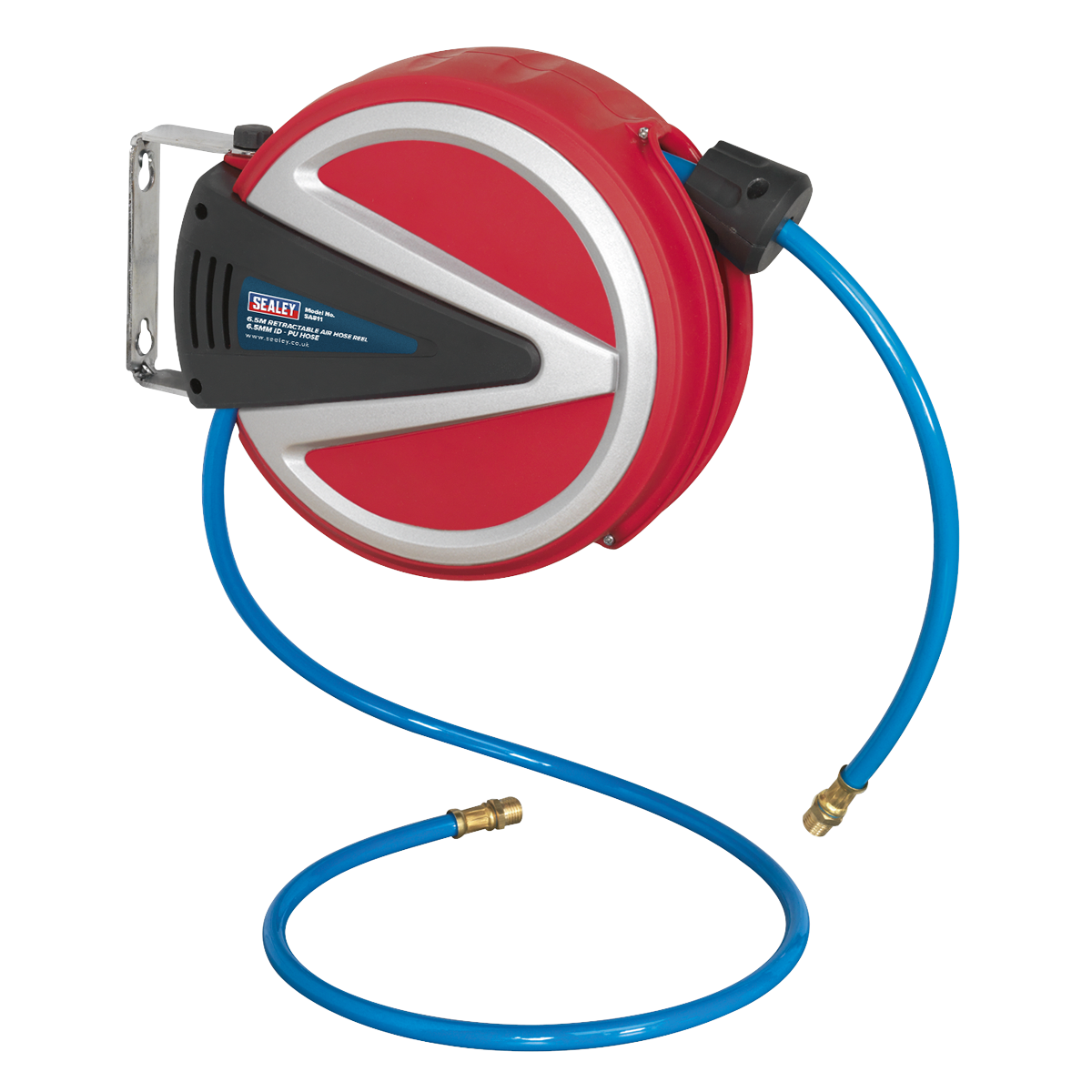Sealey Retractable Air Hose Reel 6.5 Metres 6.5mm ID PU Hose Heavy Duty SA811