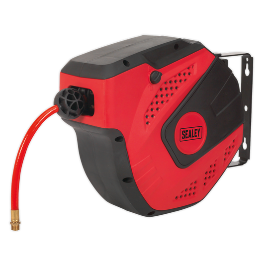 Sealey Auto Rewind Control Air Hose Reel 10m Ø8mm ID - Rubber Hose SA821
