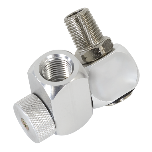 Sealey 1/4" BSP Z-Swivel Air Hose Connector With Regulator - Silver SA900
