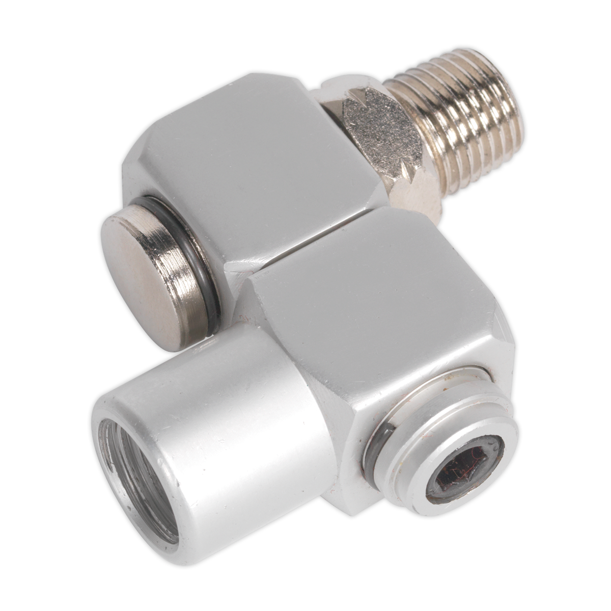 Sealey Z-Swivel Air Connector For All Air Tools 1/4" BSP - Silver SA902