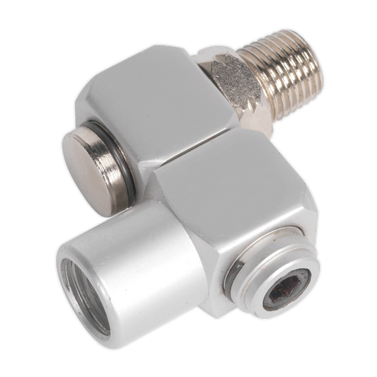 Sealey Z-Swivel Air Connector For All Air Tools 1/4" BSP - Silver SA902