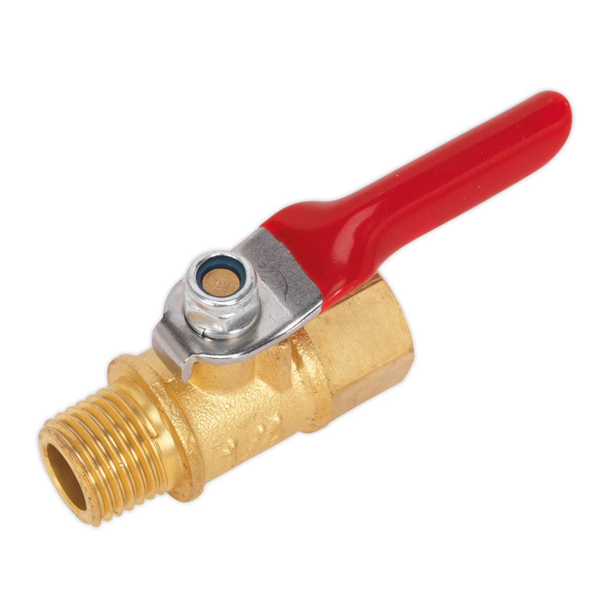 Sealey Ball Valve Lever With Male 1/4" BSPT & Female 1/4" BSP Inlet/Outlet SA906