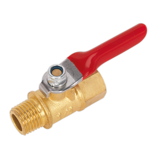 Sealey Ball Valve Lever With Male 1/4" BSPT & Female 1/4" BSP Inlet/Outlet SA906