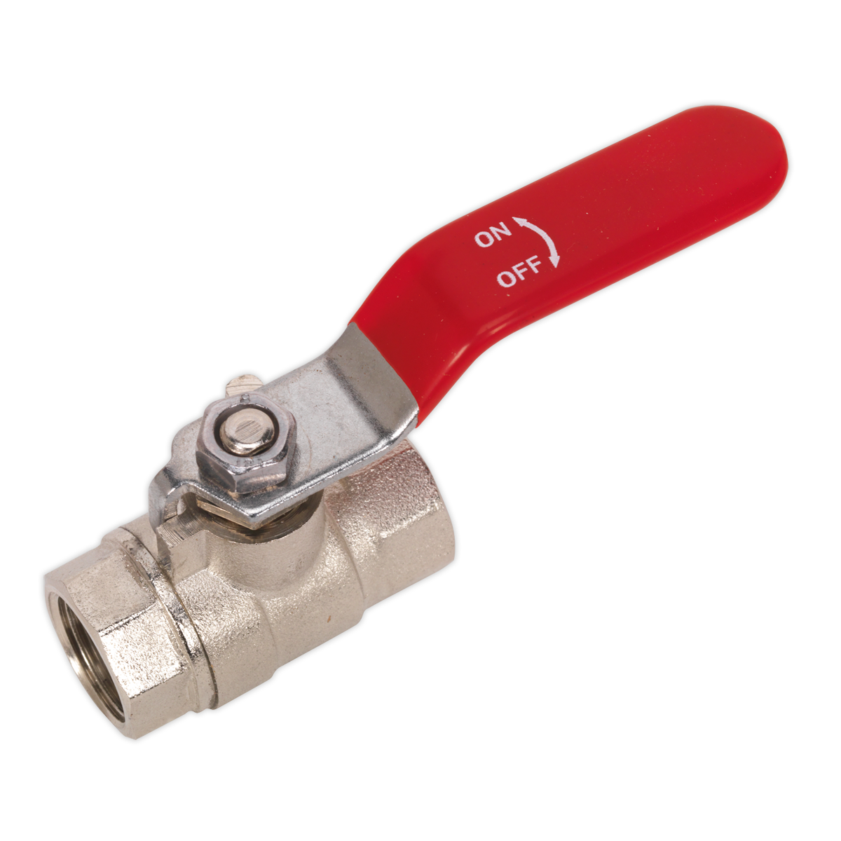 Sealey Ball Valve Lever 3/8" BSP Female x 3/8" BSP Female - Silver/Red SA907
