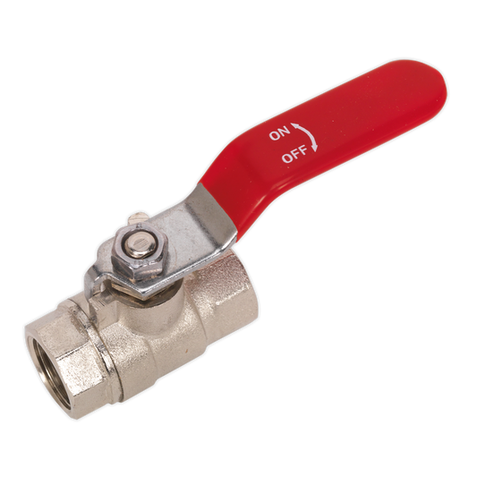 Sealey Ball Valve Lever 3/8" BSP Female x 3/8" BSP Female - Silver/Red SA907