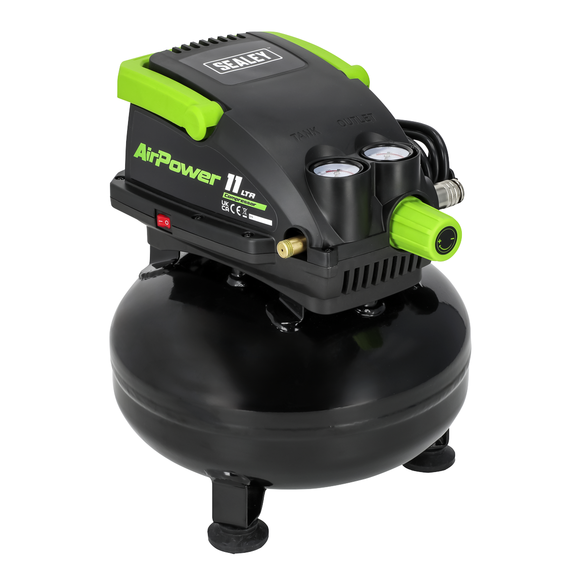 Sealey Direct Drive Air Compressor 11L Oil Free 0.5hp Aluminium SAC1100