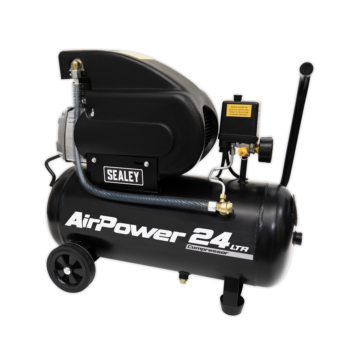 Sealey 24L Direct Drive Air Compressor 2hp 116PSI 8 Bar - Black SAC2420A