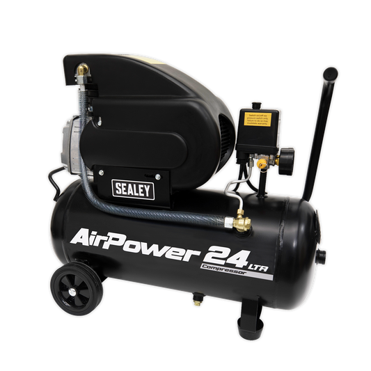 Sealey 24L Direct Drive Air Compressor 2hp 116PSI 8 Bar - Black SAC2420A