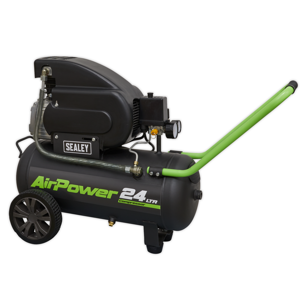 Sealey Compressor 24 Litres Direct Drive 2hp 230v 130L/min 116psi Black SAC2420E