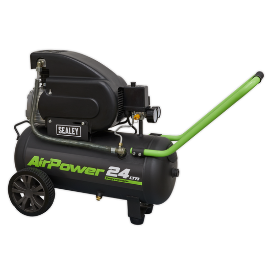 Sealey Compressor 24 Litres Direct Drive 2hp 230v 130L/min 116psi Black SAC2420E