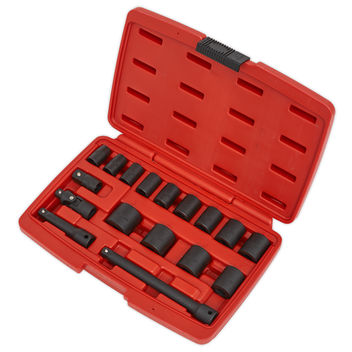 Sealey Impact Socket Set 17 Pieces 3/8" Square Drive Metric Storage Case AK68217