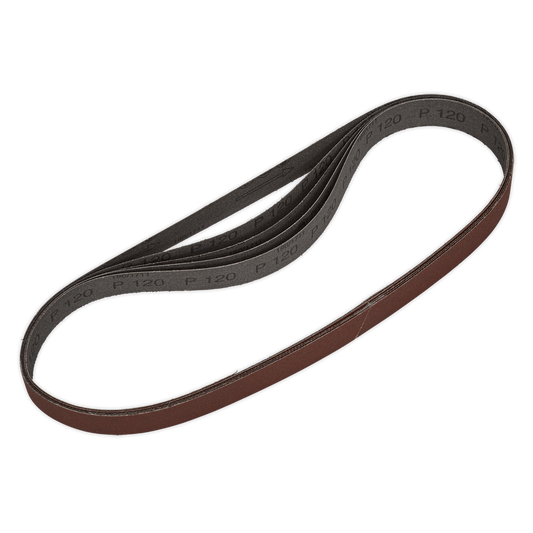 Sealey Aluminium Oxide Sanding Belt 25 x 762mm 120 Grit Pack of 5 Pieces SB0019