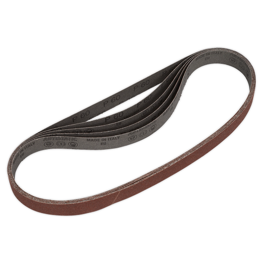 Sealey Aluminium Oxide Sanding Belt 25 x 762mm 60 Grit - Pack of 5 Pieces SB0020