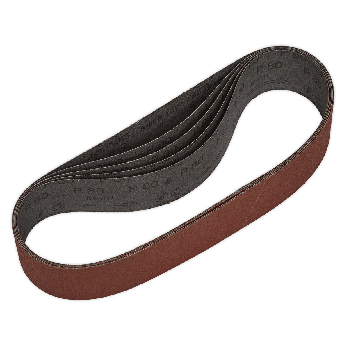 Sealey Sanding Belt Fibre Backed With Taped Joint 50 x 686mm 80 Grit 5pc SB007