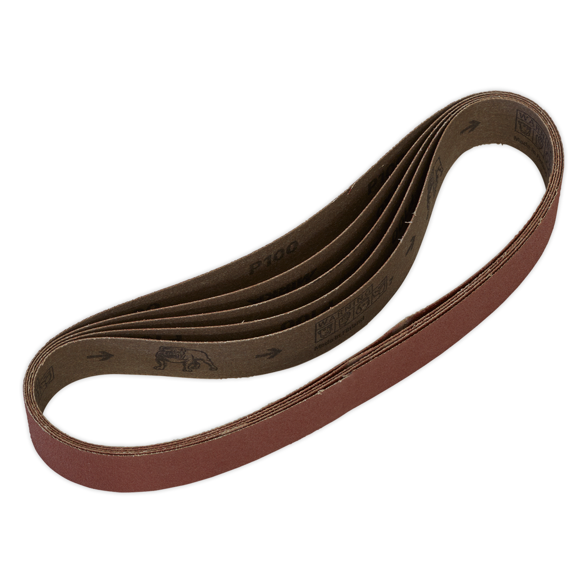 Sealey Aluminium Oxide Sanding Belt 30 x 540mm 100 Grit - Pack of 5 Pieces SB008