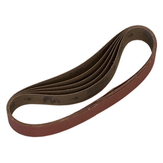 Sealey Aluminium Oxide Sanding Belt 30 x 540mm 100 Grit - Pack of 5 Pieces SB008