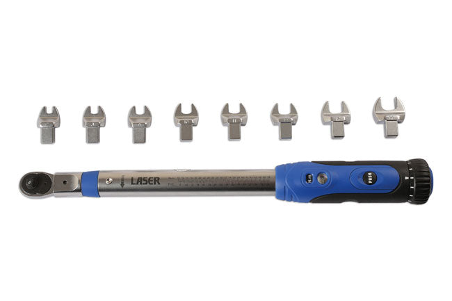 LASER 6167 1/4" Drive Torque Wrench Kit 10-Piece 10-50Nm With Open Head Set