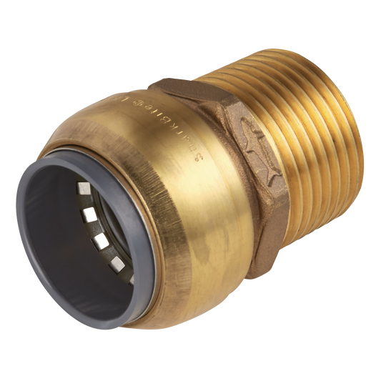 Sealey SharkBite Pipe Straight Adaptor Size 15mm x 1/2" BSPT Brass SBA15BSA