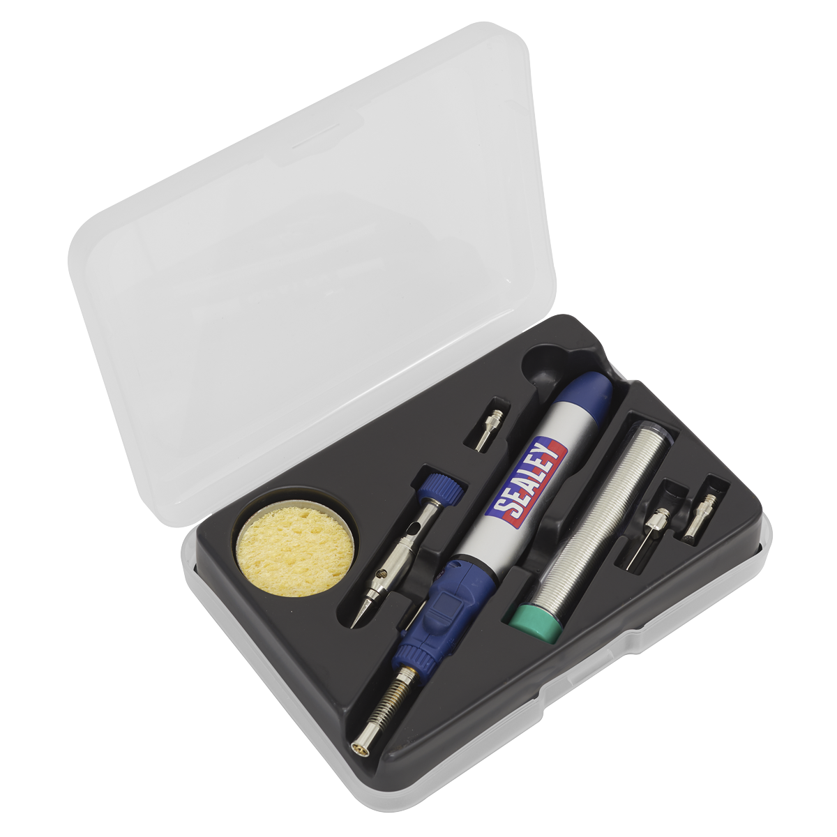 Sealey Micro Butane Torch Kit 10 Pieces Fitted With Retractable Stand AK2953
