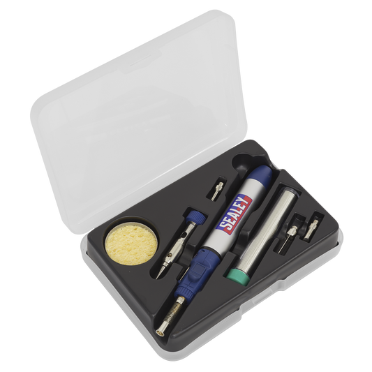 Sealey Micro Butane Torch Kit 10 Pieces Fitted With Retractable Stand AK2953