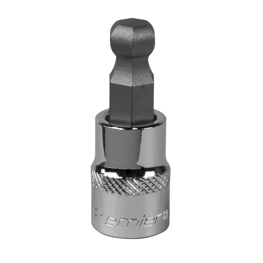 Sealey Ball-End Hex Socket Bit 10mm 3/8" Square Drive Chrome Plated Tool SBBH008