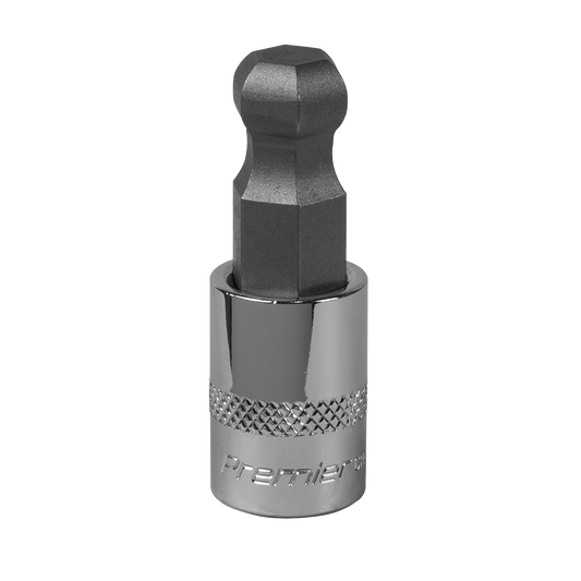 Sealey Ball-End Hex Socket Bit 12mm 3/8" Square Drive Chrome Plated Tool SBBH009