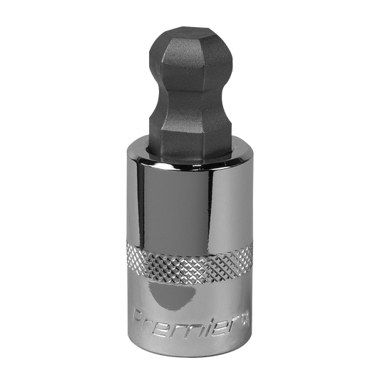 Sealey Ball-End Hex Socket Bit 14mm 1/2" Square Drive Chrome Plated Tool SBBH011
