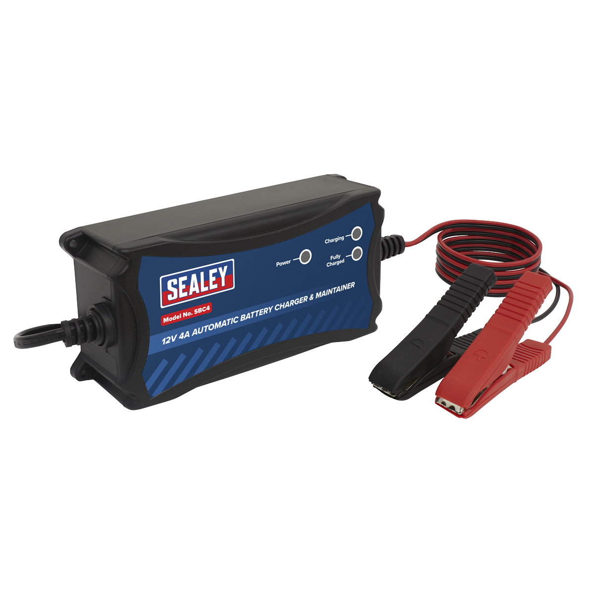 Sealey 12V 4A Automatic Battery Charger & Maintainer Charge 40-80Ah IP33 SBC4