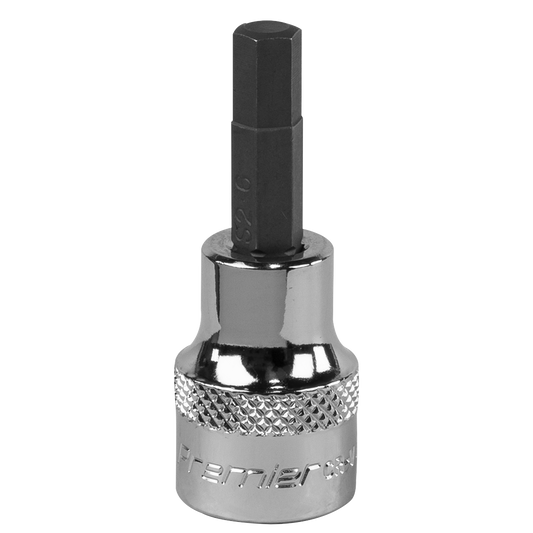 Sealey Hex Socket Bit 6mm 3/8" Square Drive Forged Chrome Vanadium Steel SBH009