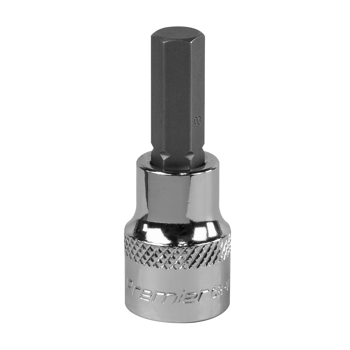 Sealey Hex Socket Bit 8mm 3/8" Square Drive Forged Chrome Vanadium Steel SBH011
