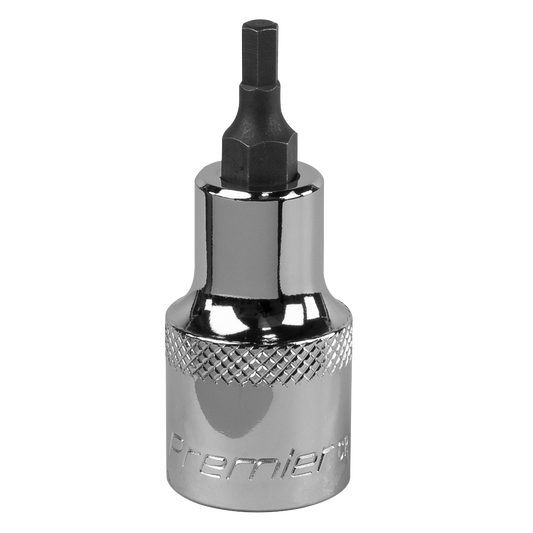Sealey 4mm 1/2"Sq Drive Hex Socket Bit Forged Chrome Vanadium Steel SBH016