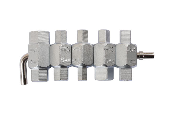 LASER 1580 5Pcs Oil Drain Plug Socket Key Set Wrench Inserts Chrome Vanadium