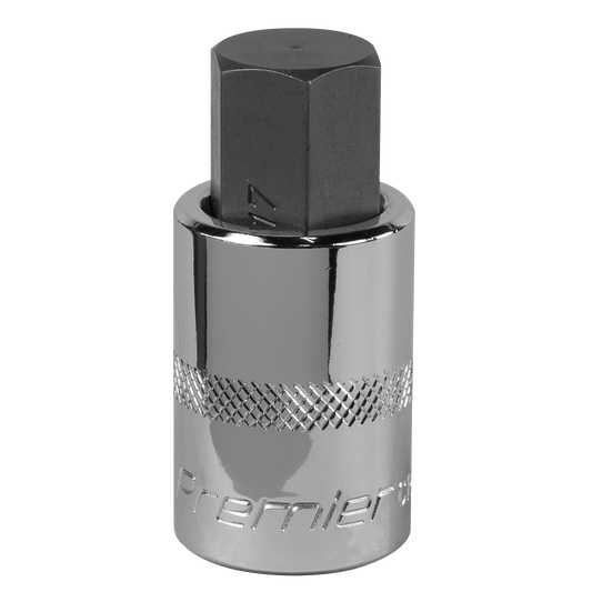 Sealey Hex Socket Bit 17mm 1/2" Square Drive Forged Chrome Vanadium Steel SBH025