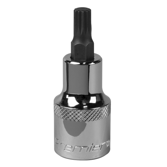 Sealey Spline Socket Bit M7 1/2" Drive Forged Chrome Vanadium Steel Tool SBS012