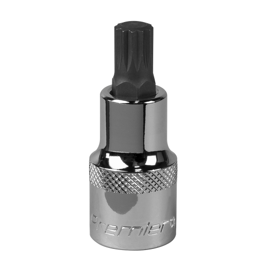 Sealey Spline Socket Bit M10 1/2" Square Drive Chrome Vanadium Steel Tool SBS015