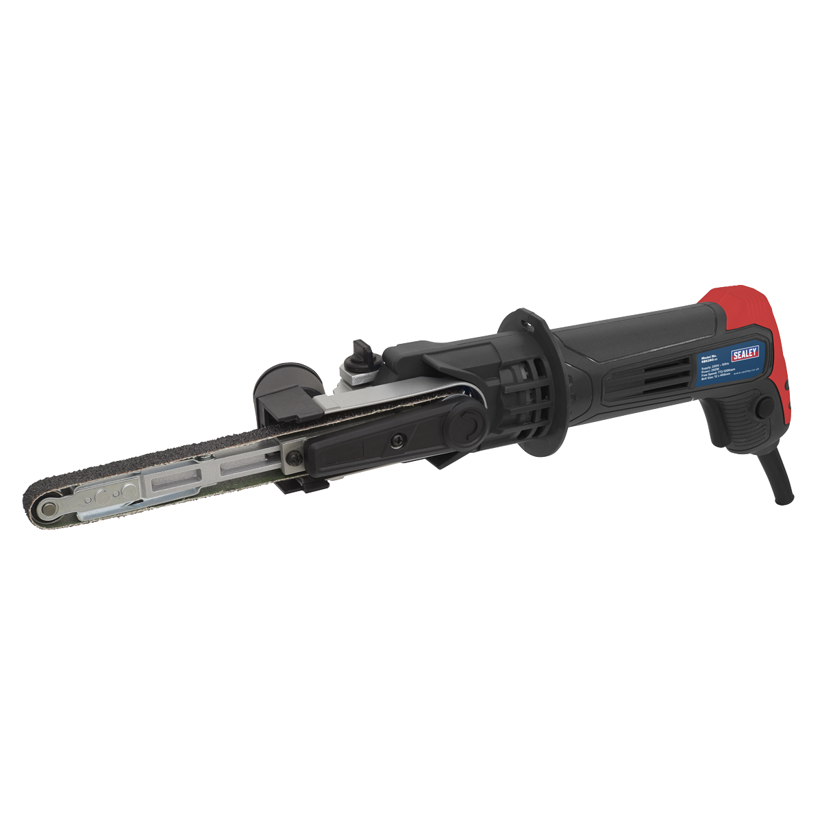 Sealey 260W 12x456mm Variable Speed Belt Sander Push to Lock 772-1200rpm SBS260