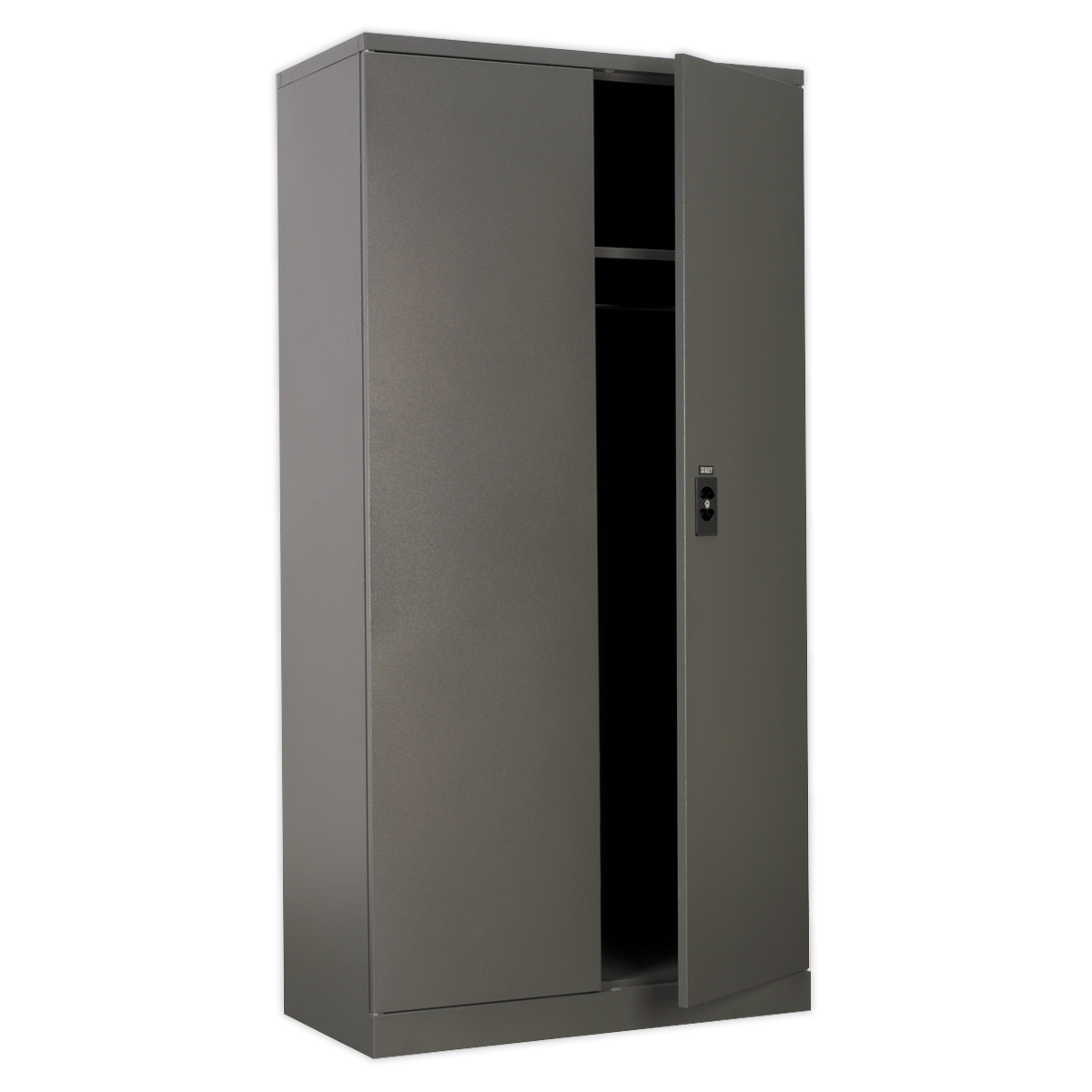 Sealey 4 Shelf 2 Door Floor Cabinet Chest Plus Hanging Rail & Cylinder Lock SC02