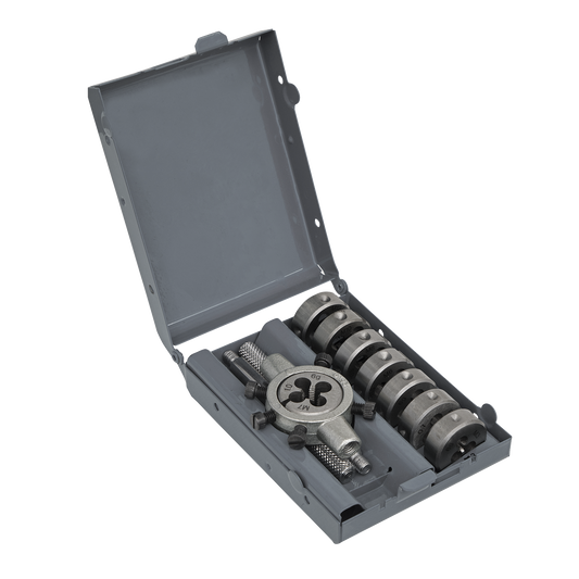 Sealey Split Die Set With Retention Screws and Steel Knurled Handles 9pc AK3009